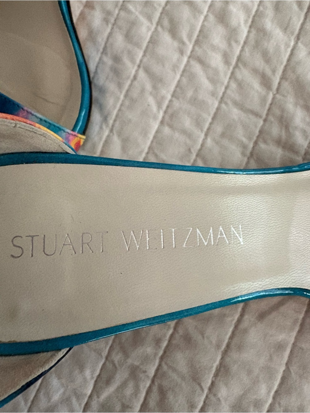 STUART WEITZMAN Walkway Paintball Ankle Strap Heels Size 8.5 - Picture 3 of 9